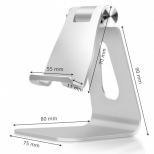 Verstelbare aluminium smartphone standaard zilverkleurig
