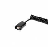 Gekrulde USB verlengkabel - 3 meter - zwart
