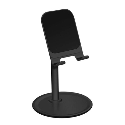 Tablet- en telefoonstandaard op voet verstelbaar universeel zwart