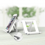 Universele bureaustandaard smartphone/tablet inklapbaar wit